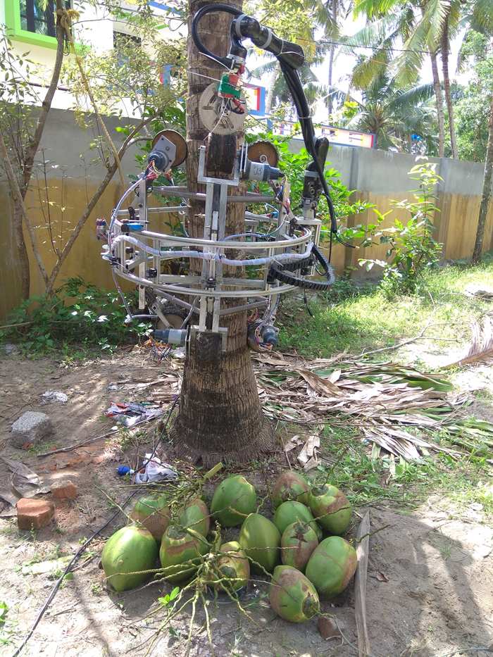 Robotic Machine for Climbing Coconut Trees and Harvesting Coconuts